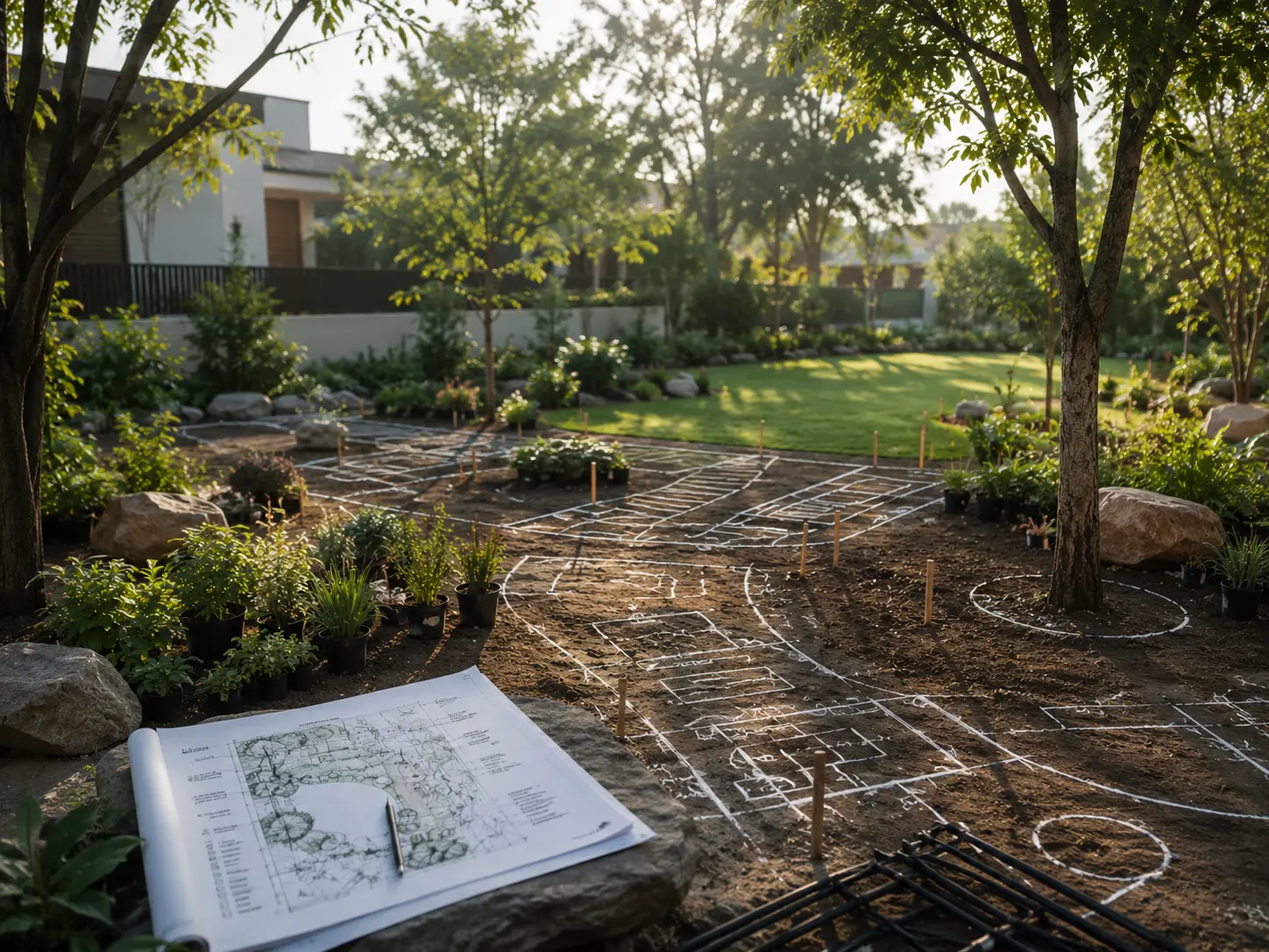 Terrace and outdoor planting
